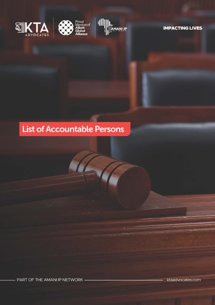 List of Accountable Persons - KTA Advocates